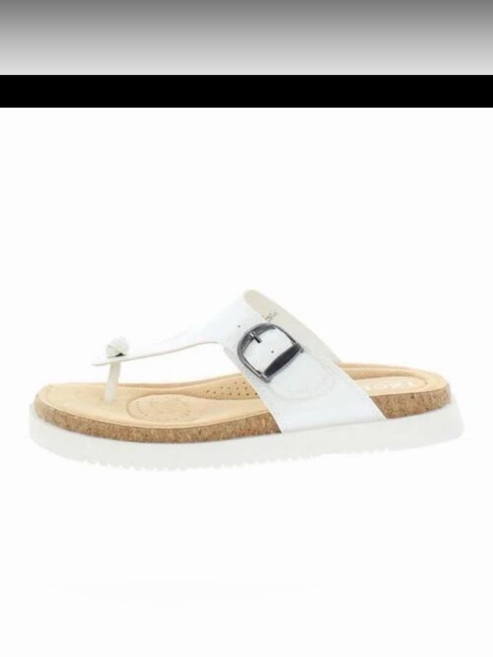 Izod Women’s Charcy White Strap Sandals Comfort Cork Footbed Flip Flops size 9 m